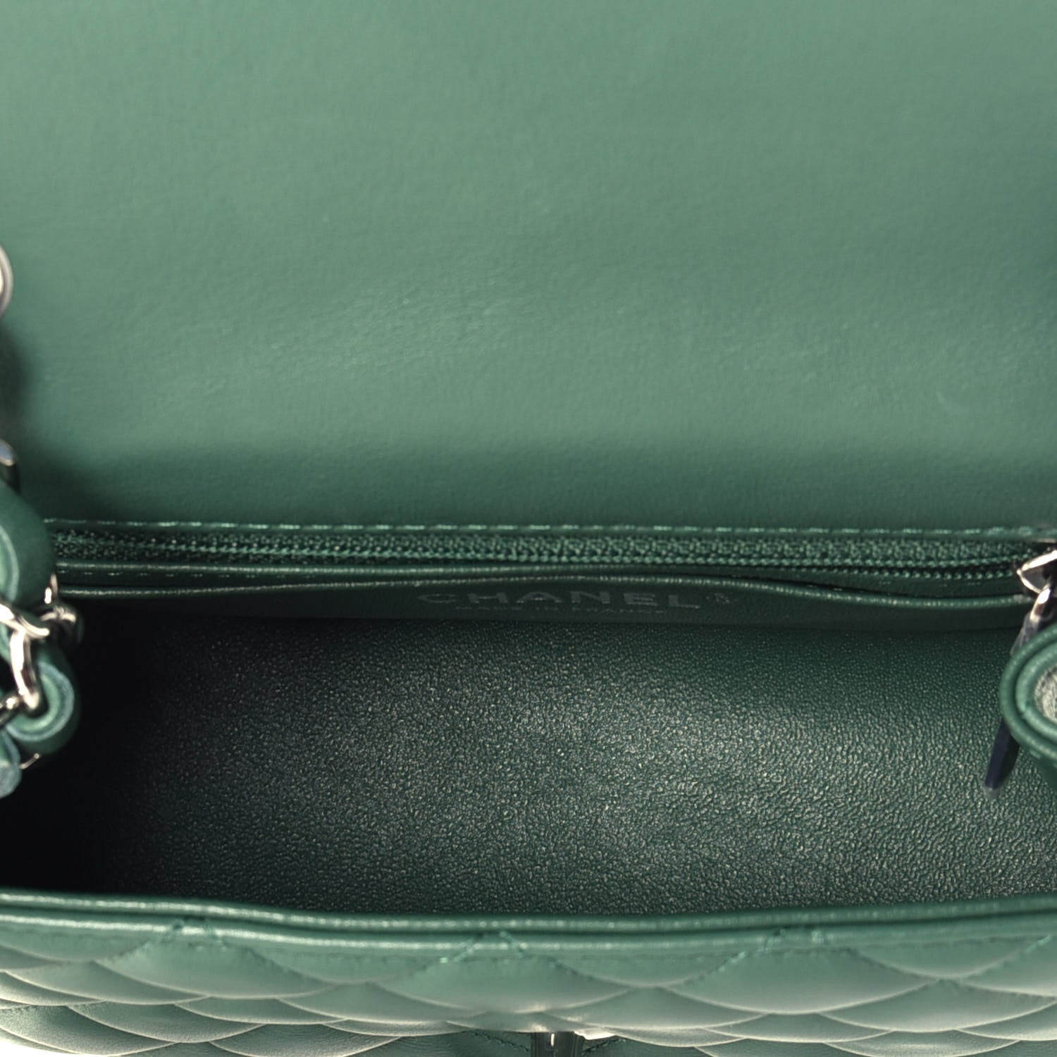 Chanel Lambskin Quilted Mini Square Flap Green 5 of 10