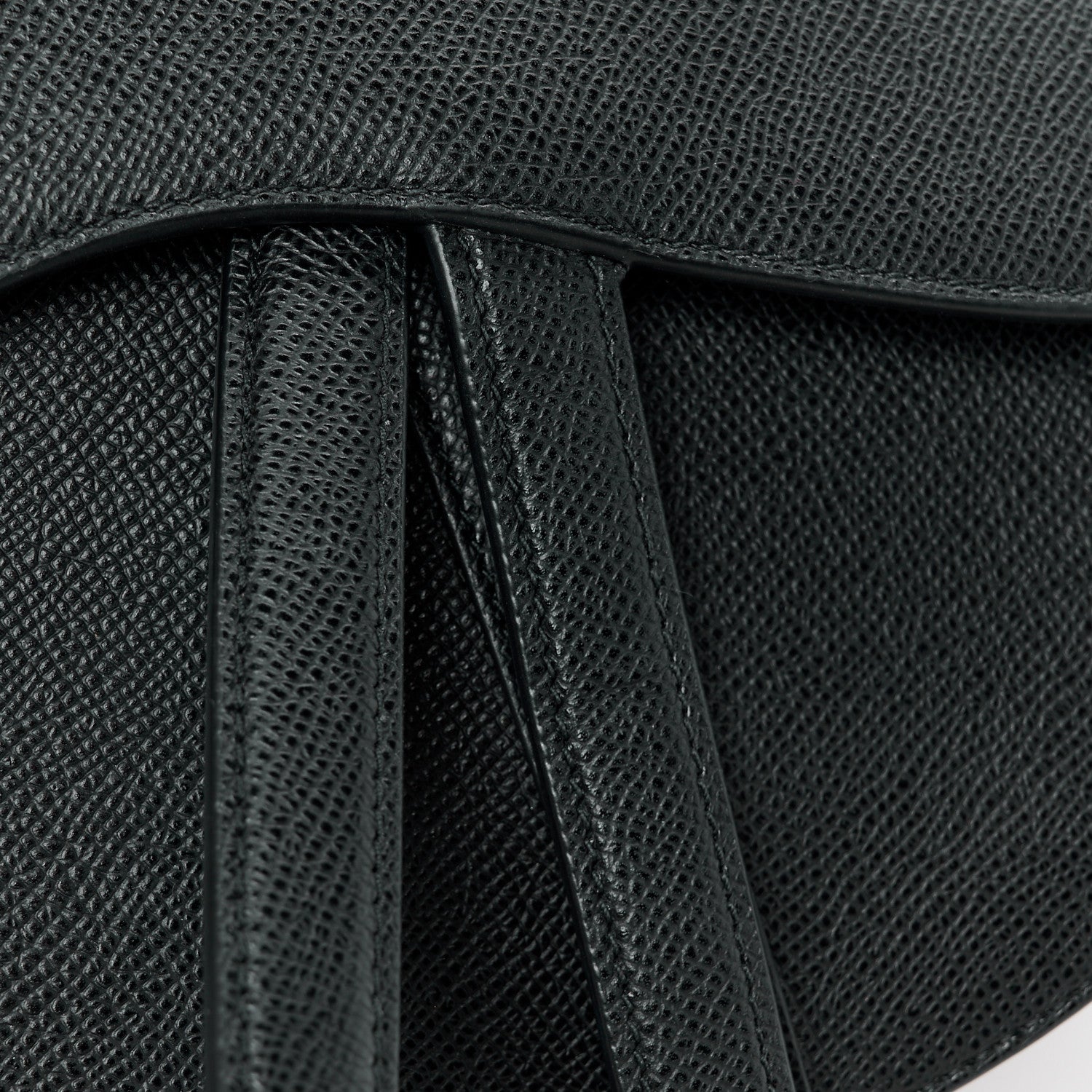 Christian Dior Grained Calfskin Saddle Bag With Strap Black 12 of 16