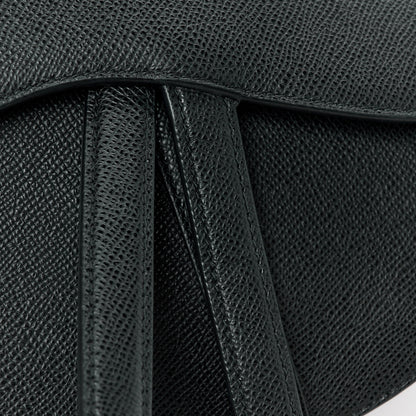 Christian Dior Grained Calfskin Saddle Bag With Strap Black 12 of 16