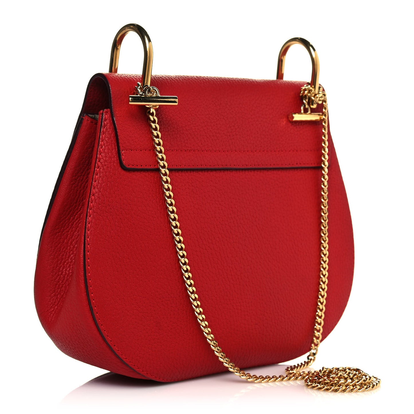 Grained Lambskin Drew Shoulder Bag Plaid Red