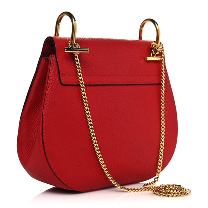 Chloe Grained Lambskin Drew Shoulder Bag Plaid Red 3 of 12