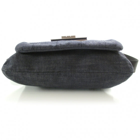 Chanel Denim Jersey Stitched Mademoiselle Messenger Bag 4 of 9