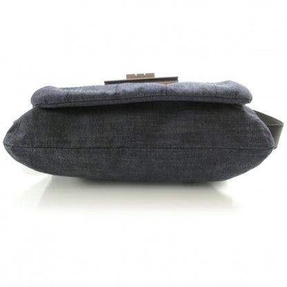 Chanel Denim Jersey Stitched Mademoiselle Messenger Bag 4 of 9