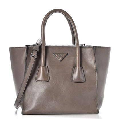 Prada Glace Calf Small Twin Pocket Tote Marmo 1 of 8