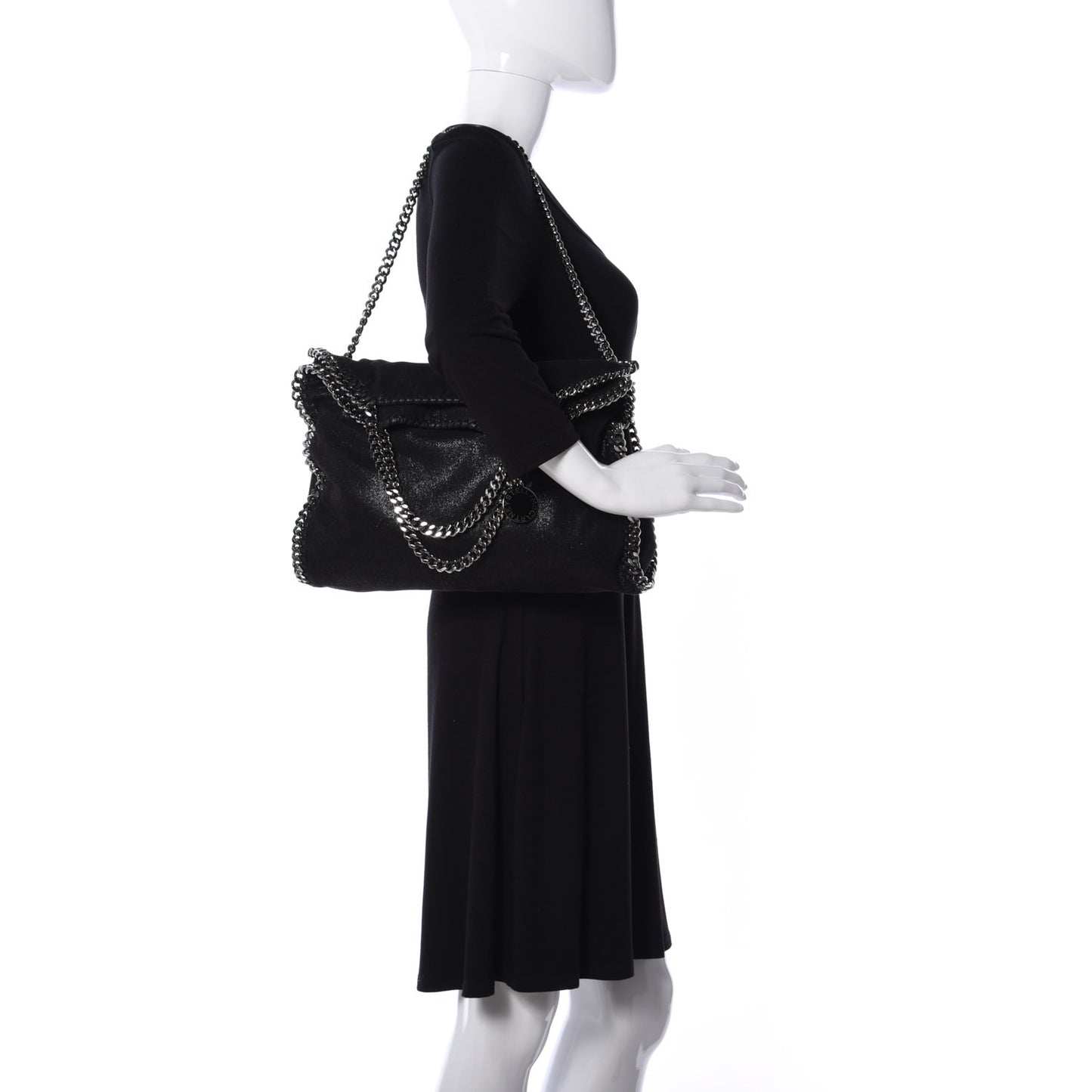 Shaggy Deer Falabella Fold Over Tote Black