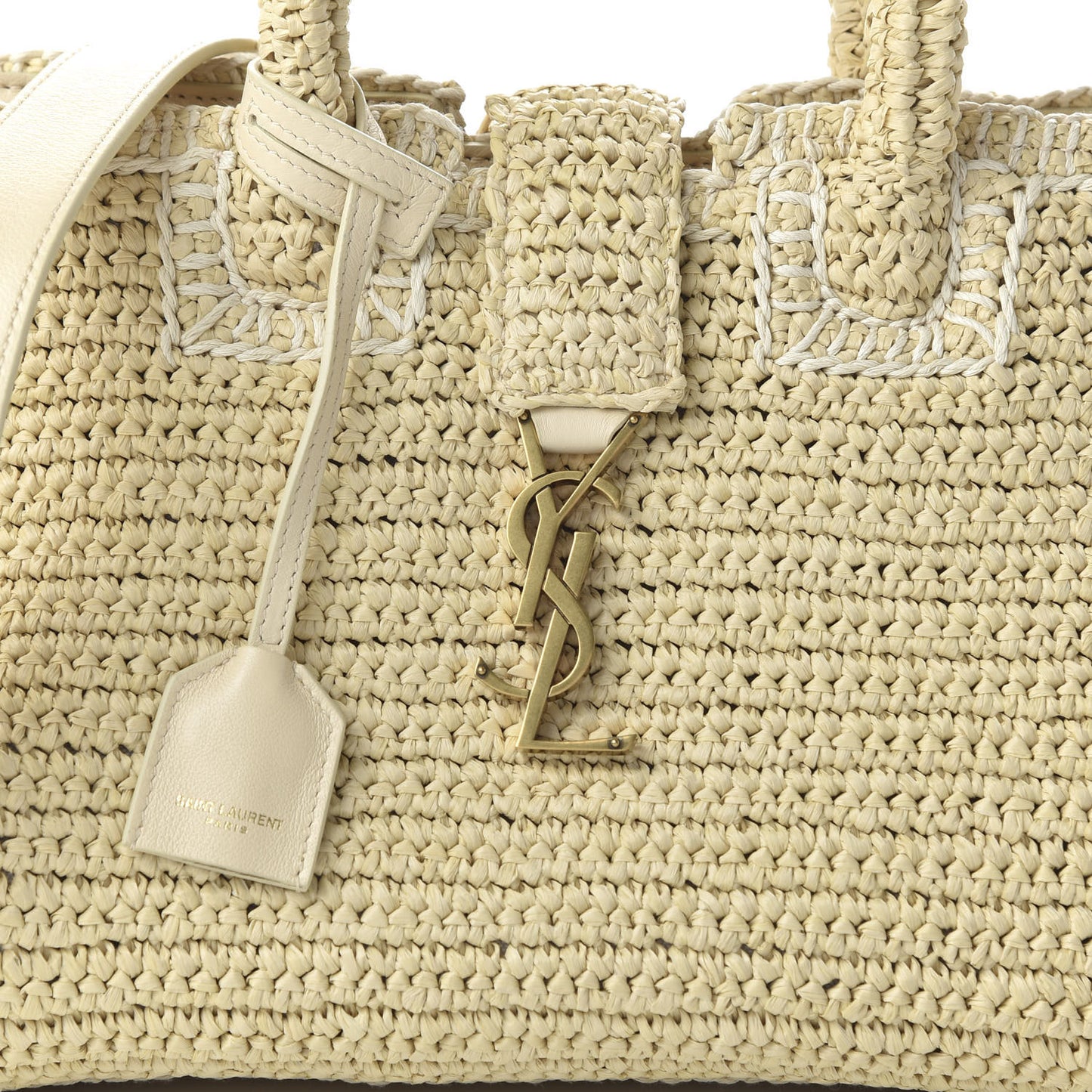 Raffia Baby Monogram Downtown Cabas Naturale