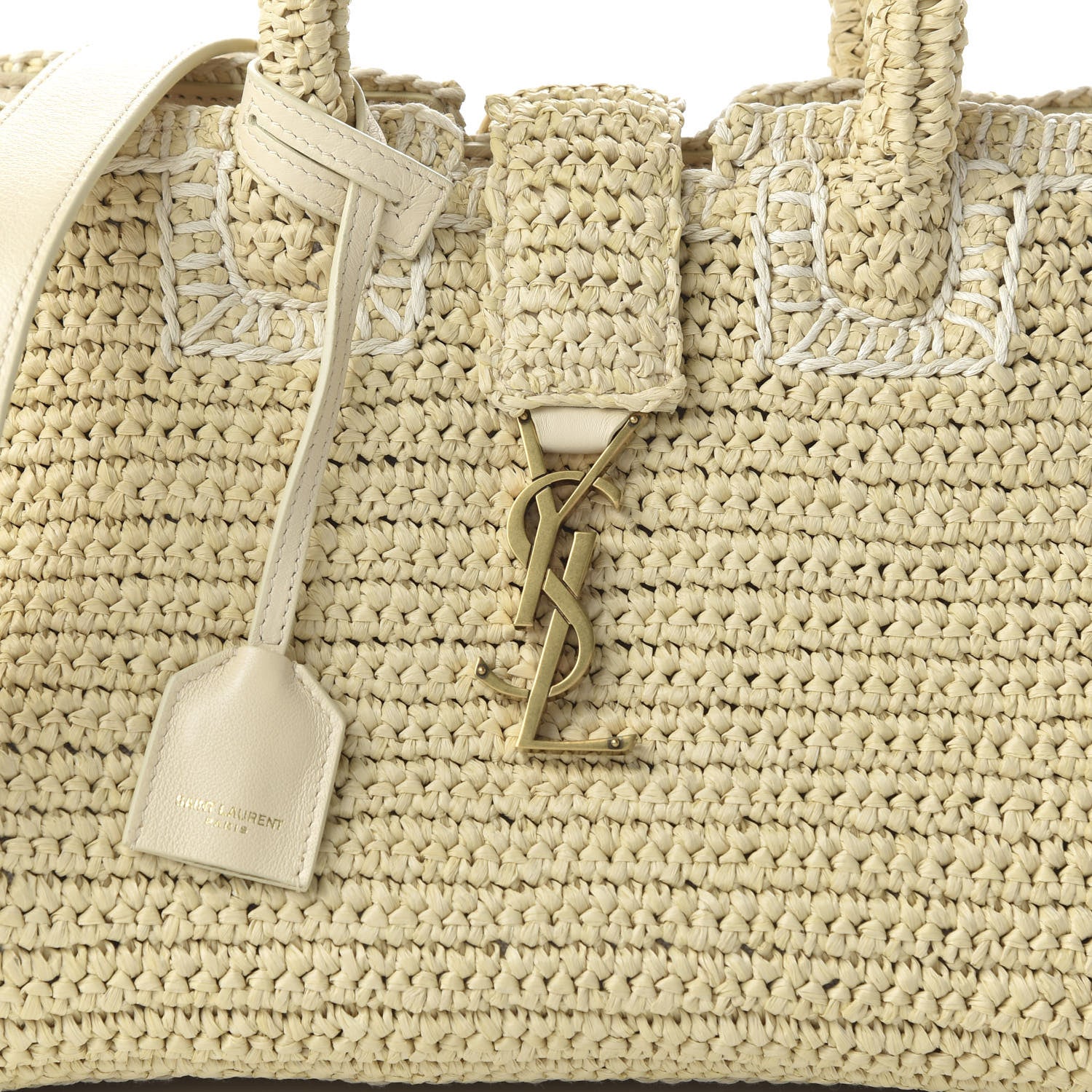 Saint Laurent Raffia Baby Monogram Downtown Cabas Naturale 10 of 10