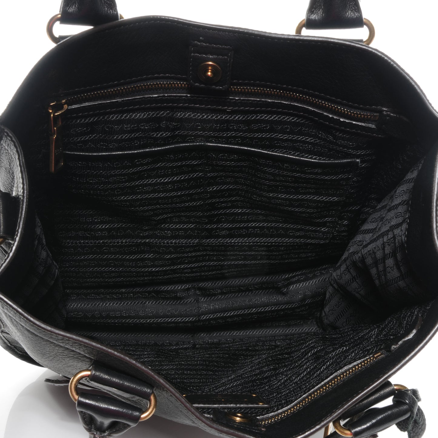 Deerskin Zipper Detail Tote Black