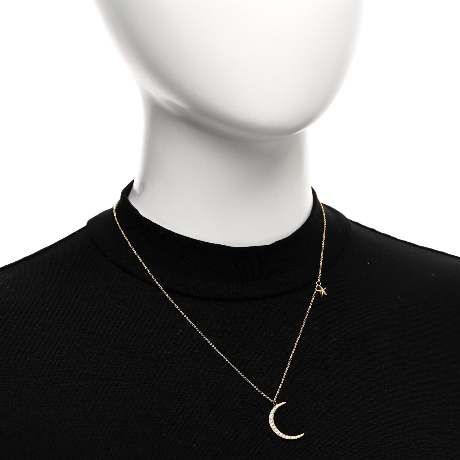 Anita Ko 18K Yellow Gold Diamond Moon and Star Pendant Necklace 2 of 4
