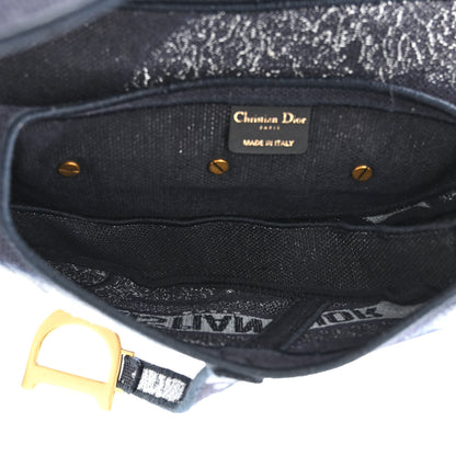 Christian Dior Canvas Embroidered Tie Dye Saddle Bag Blue Multicolor 5 of 11
