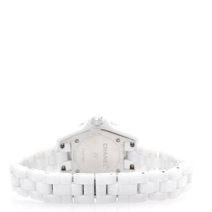 Chanel Stainless Steel Ceramic Diamond Mother of Pearl 29mm J12 Quartz Watch White 3 of 7