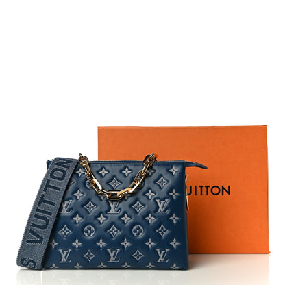 Louis Vuitton Lambskin Embossed Monogram Coussin PM Denim Blue 12 of 12