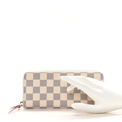 Louis Vuitton Damier Azur Clemence Wallet Rose Ballerine 2 of 8