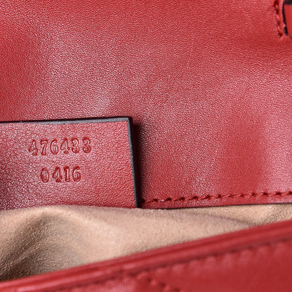 Gucci Calfskin Matelasse Super Mini GG Marmont Shoulder Bag Hibiscus Red 7 of 10