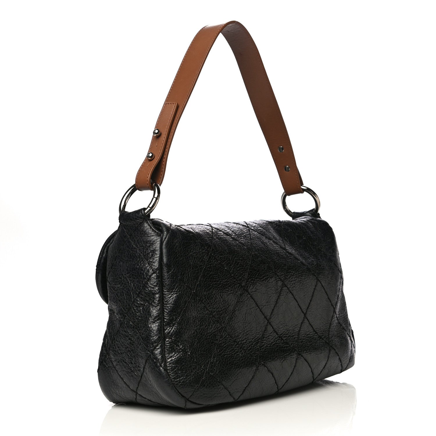 Chanel Glazed Calfskin Stitched On The Road Flap Black 2 of 19