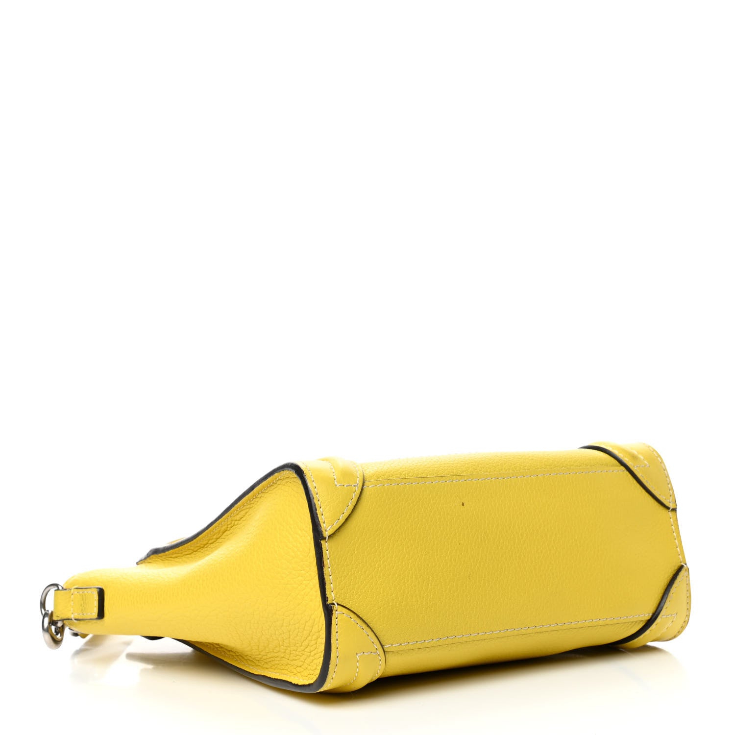 Celine Drummed Calfskin Nano Luggage Citron 3 of 4