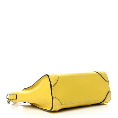 Celine Drummed Calfskin Nano Luggage Citron 3 of 4