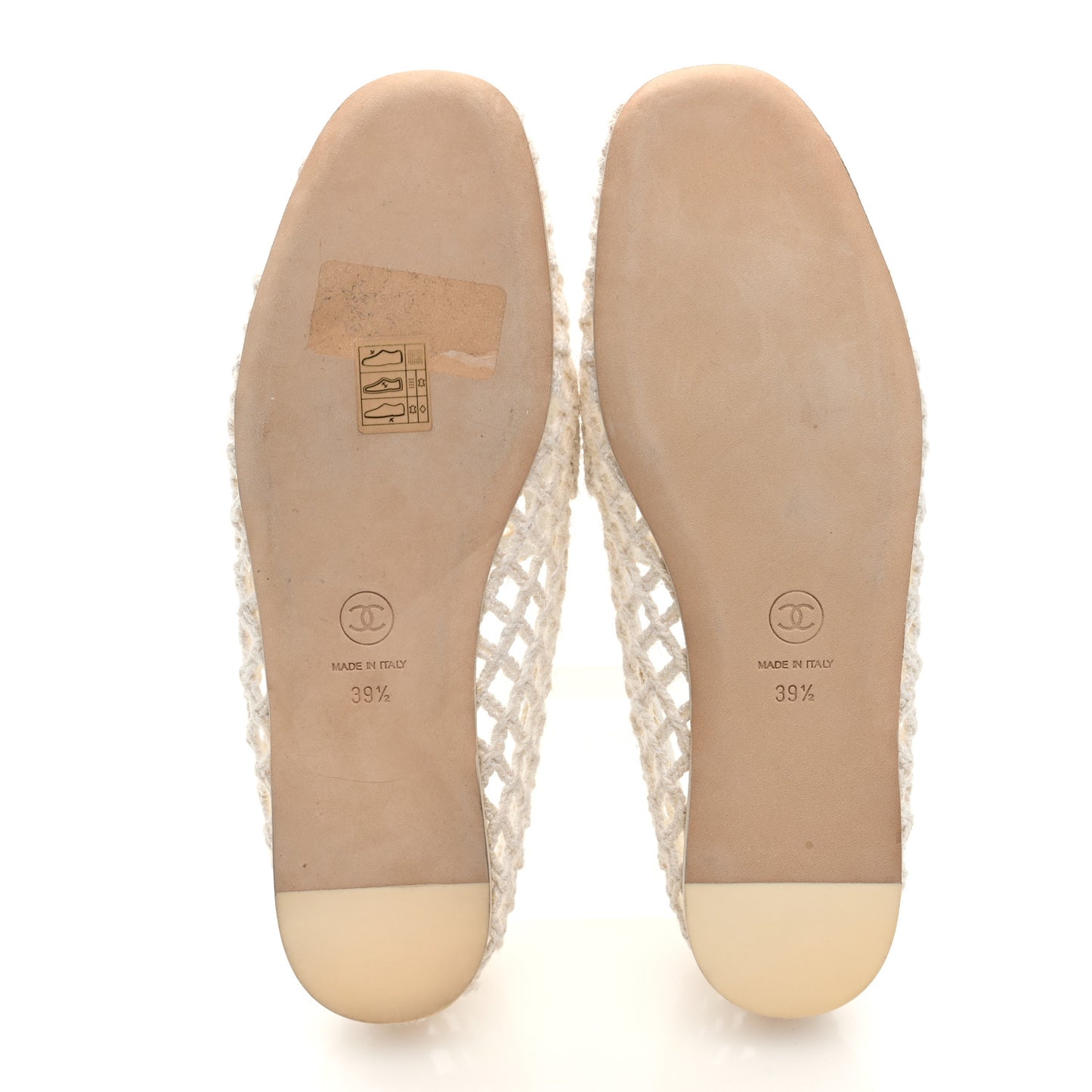 Cord Braided CC Mocassin Loafers 39.5 White