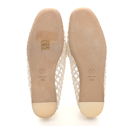 Chanel Cord Braided CC Mocassin Loafers 39.5 White 7 of 8