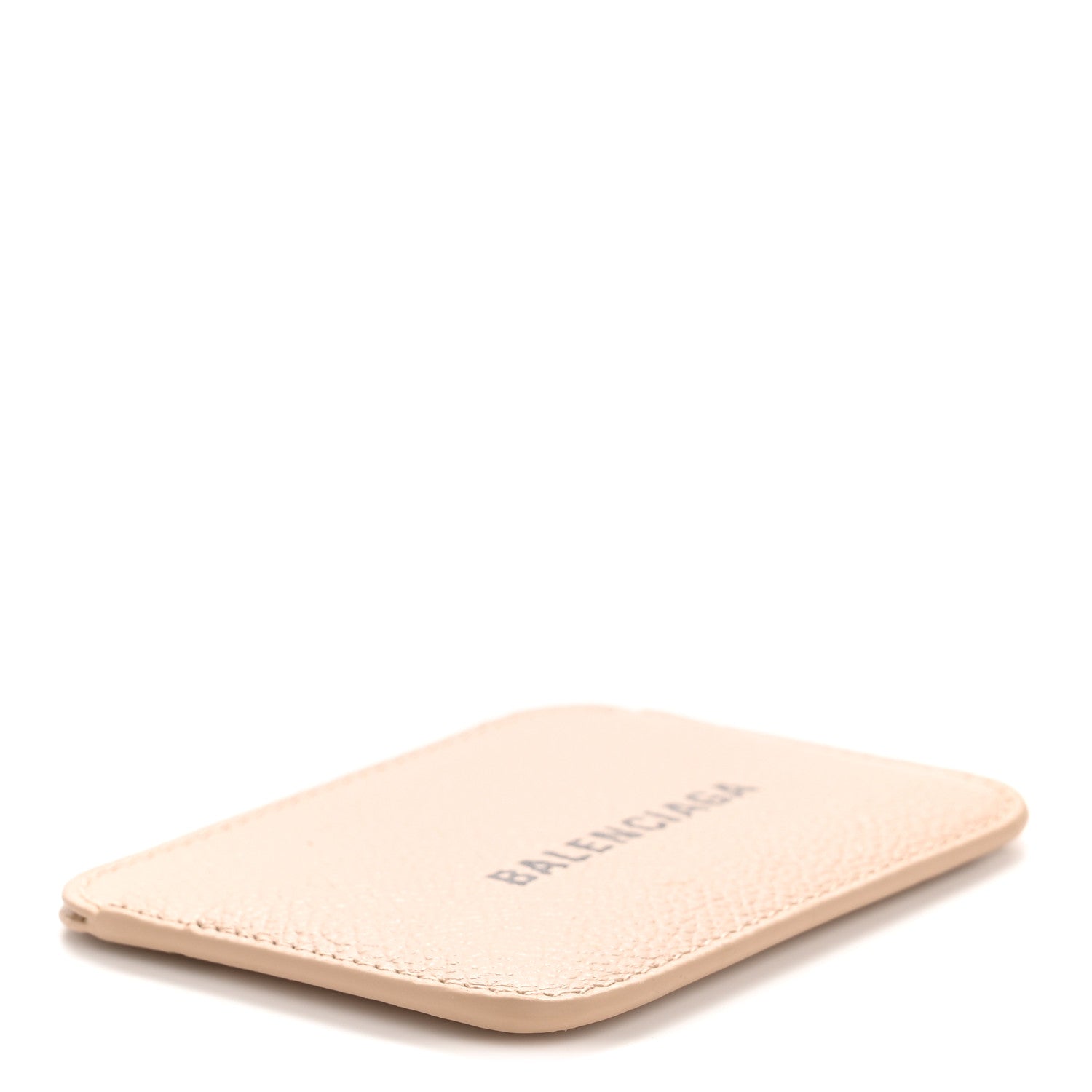 Balenciaga Grained Calfskin Logo Cash Rounded Card Holder Beige 4 of 8