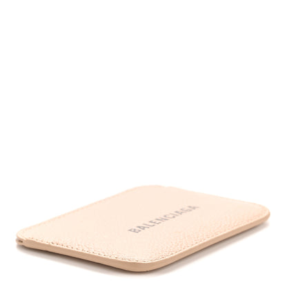Balenciaga Grained Calfskin Logo Cash Rounded Card Holder Beige 4 of 8