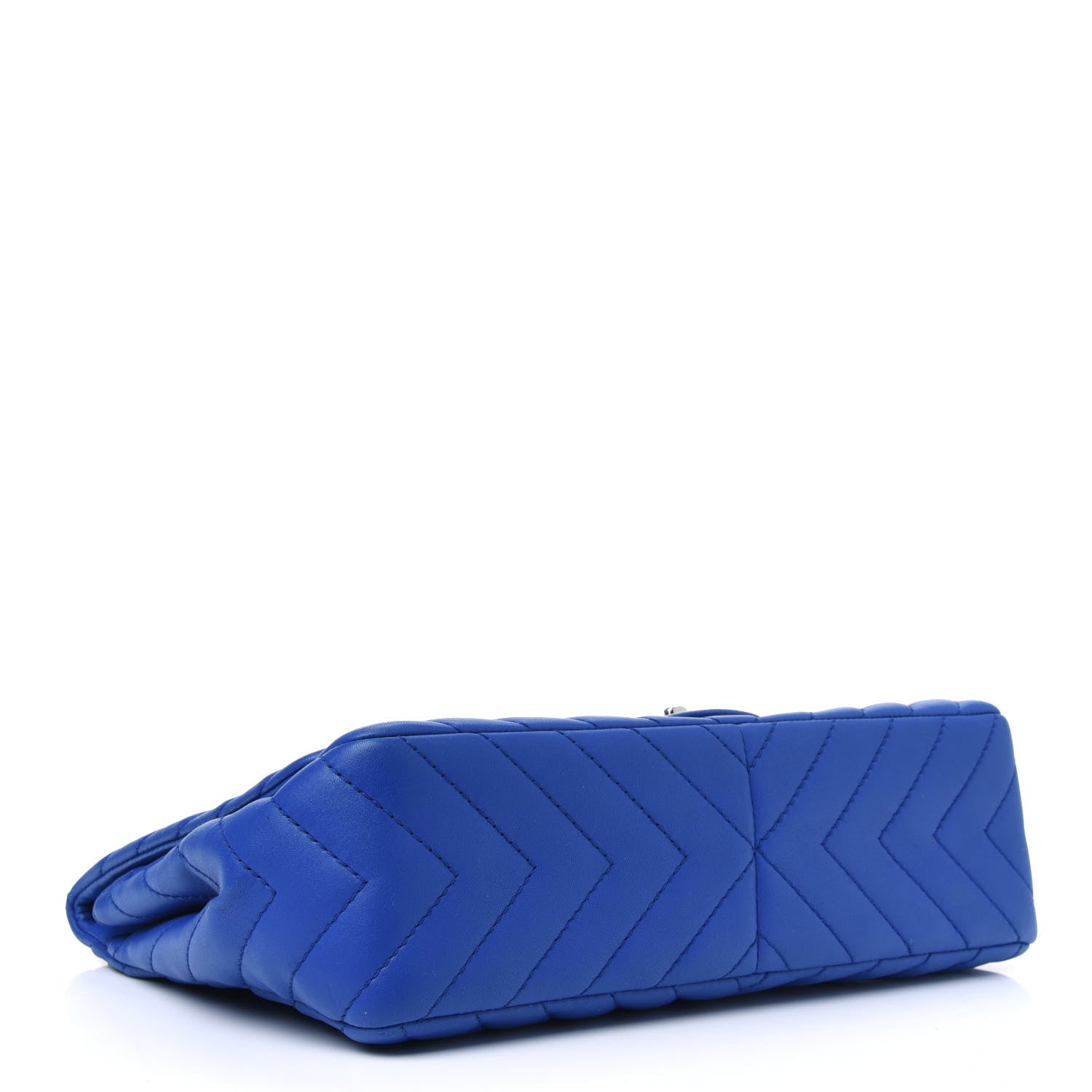 Chanel Lambskin Chevron Quilted Maxi Single Flap Blue 3 of 5