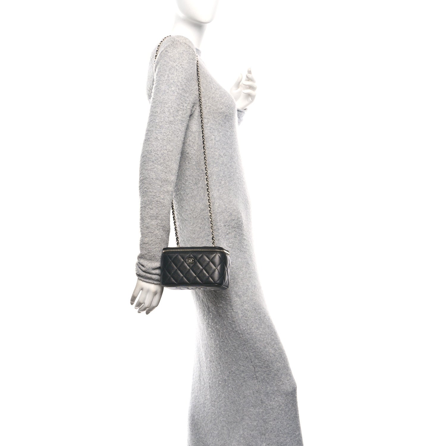 Chanel Caviar Quilted Small Vanity Case With Chain Black 2 of 10