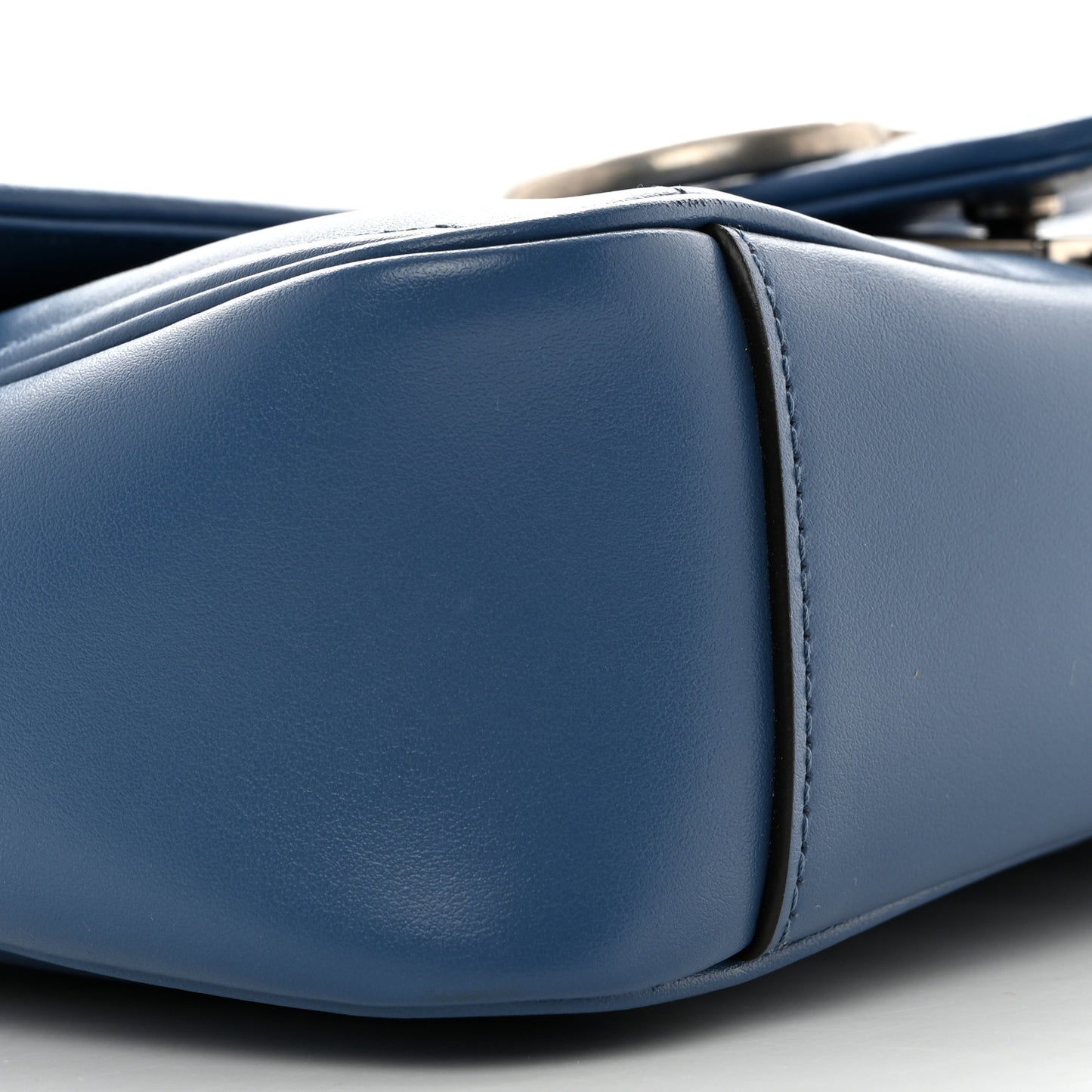 Calfskin Matelasse Mini GG Marmont Shoulder Bag Clear Sky Blue