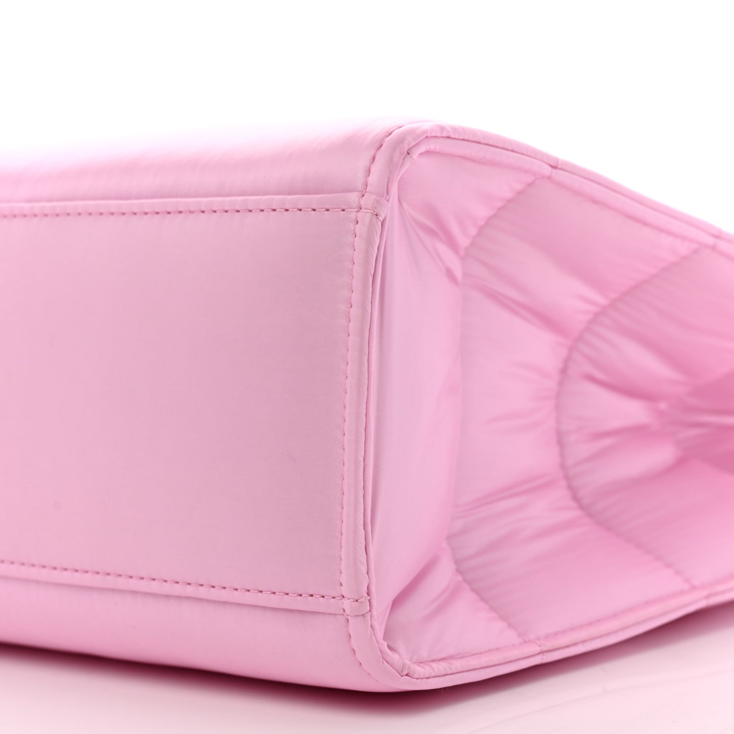 Nylon Medium Puff Shopping Bag Bubblegum