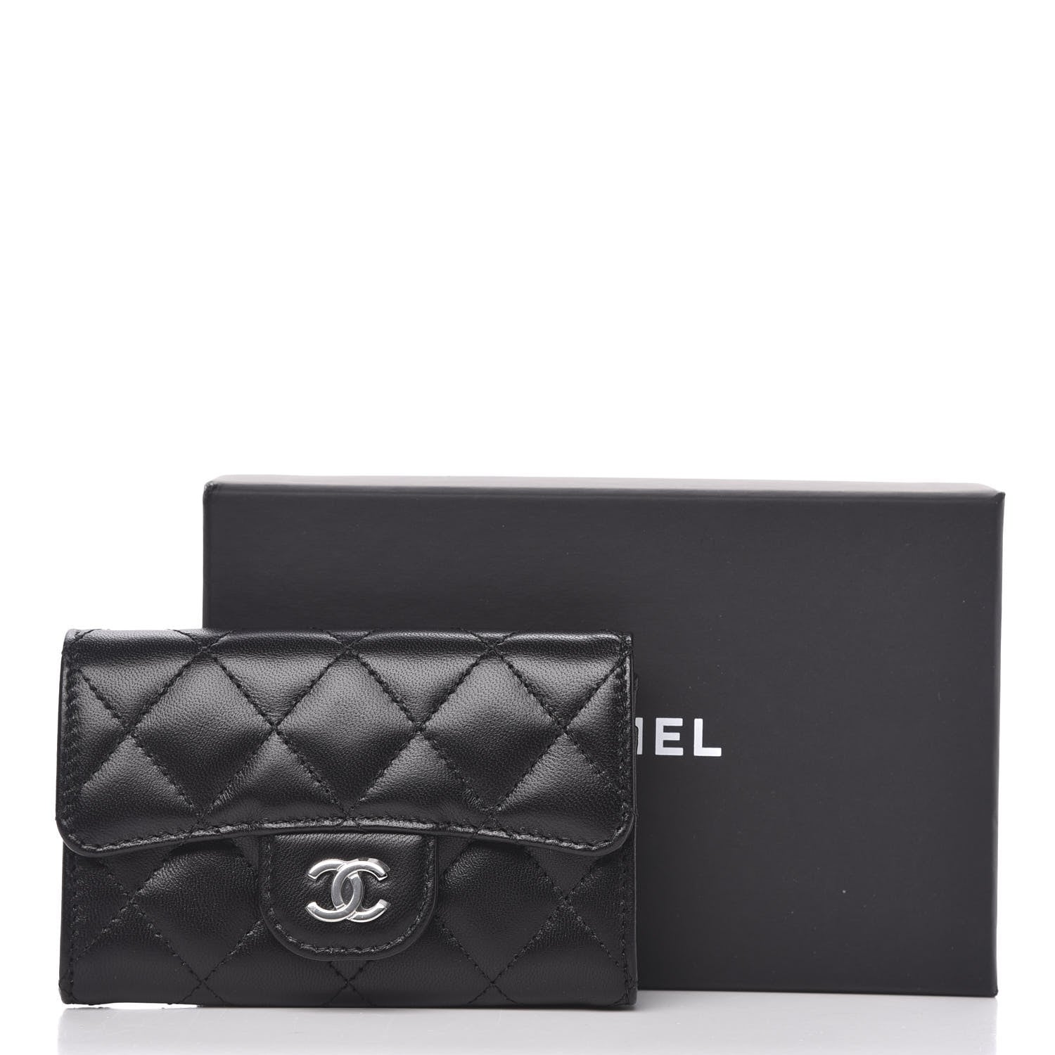 Chanel Lambskin Quilted Flap Card Holder Black 8 of 8