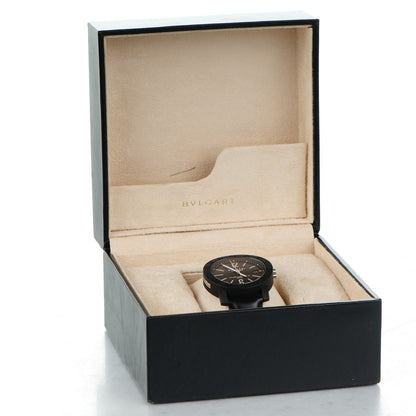 Bulgari Carbon Calfskin 40mm Carbongold Automatic Watch Black 12 of 12