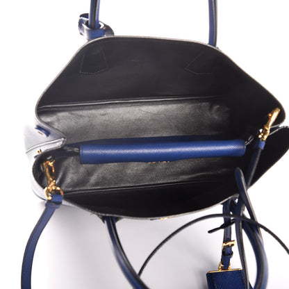 Prada Saffiano Cuir Medium Double Bag Inchiostro 7 of 7
