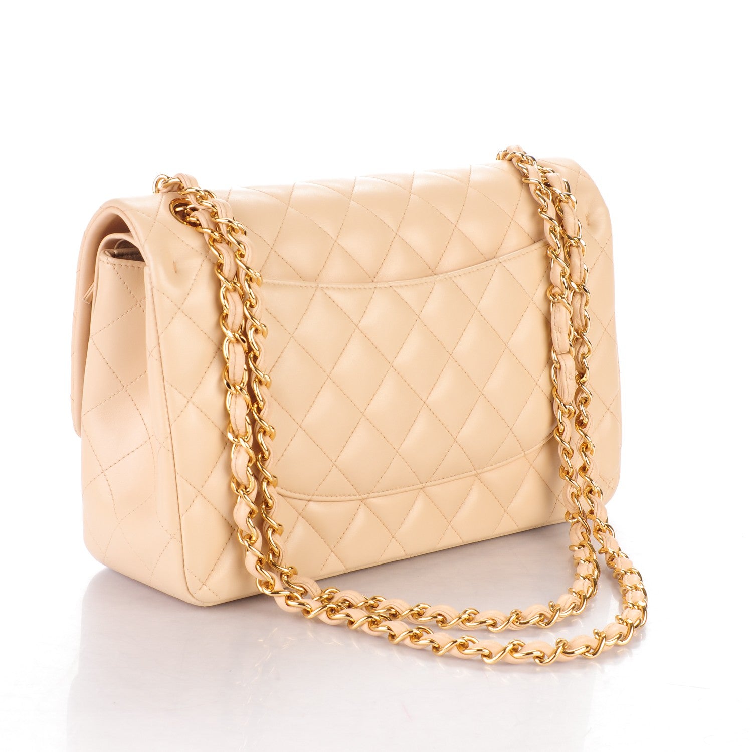 Chanel Lambskin Quilted Jumbo Double Flap Beige 3 of 7