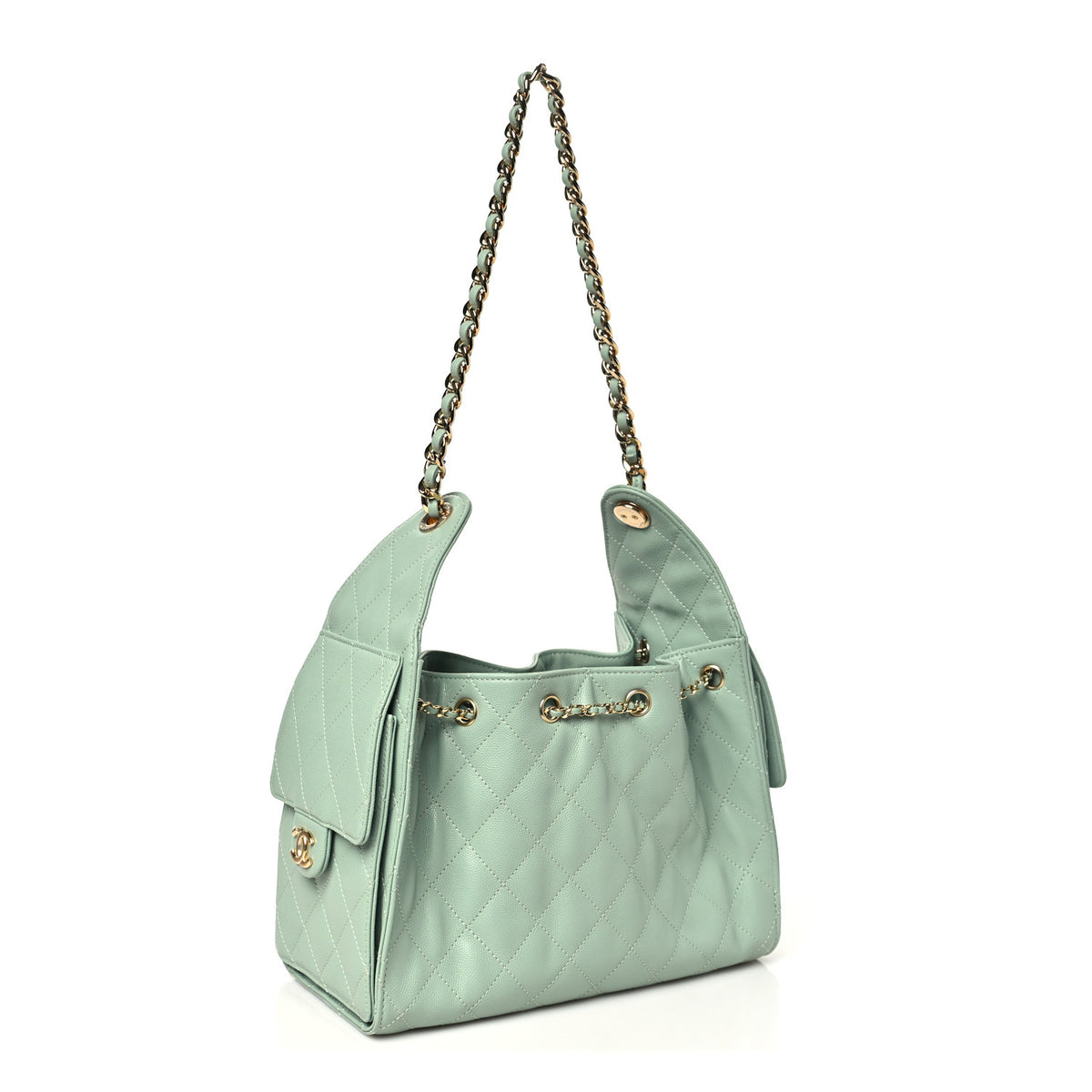 Chanel Caviar Quilted Small Chanel 25 Handbag Light Green 3 of 11