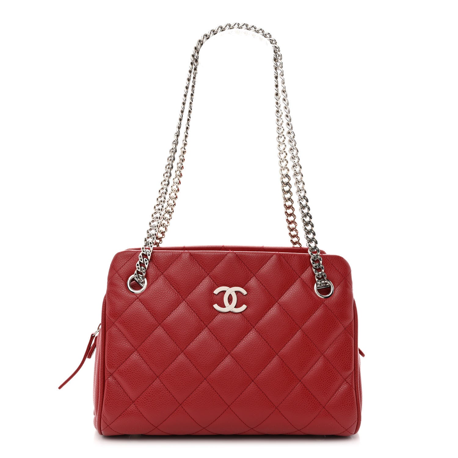 Chanel Caviar Quilted Bijoux Chain Shopping Tote Red 1 of 16