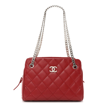 Chanel Caviar Quilted Bijoux Chain Shopping Tote Red 1 of 16