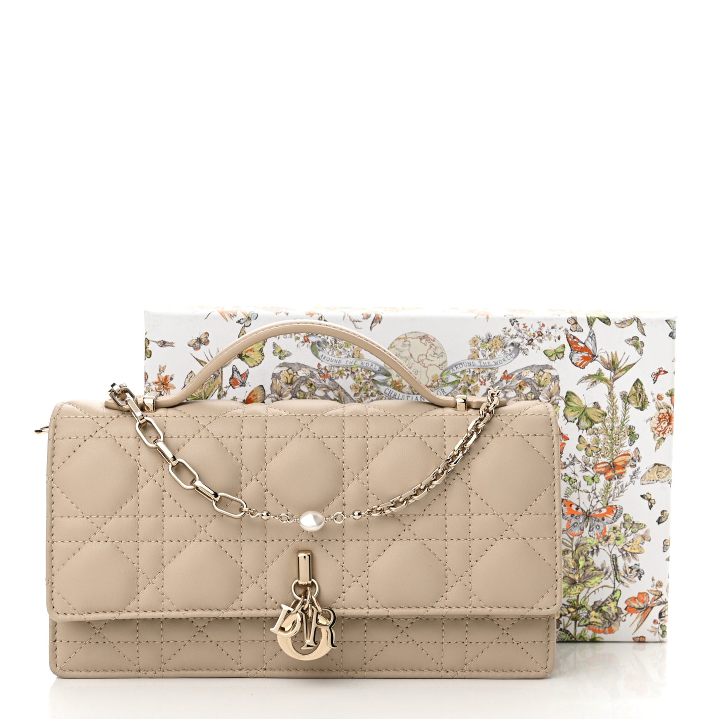 Lambskin Cannage Mini My Dior Bag Sand