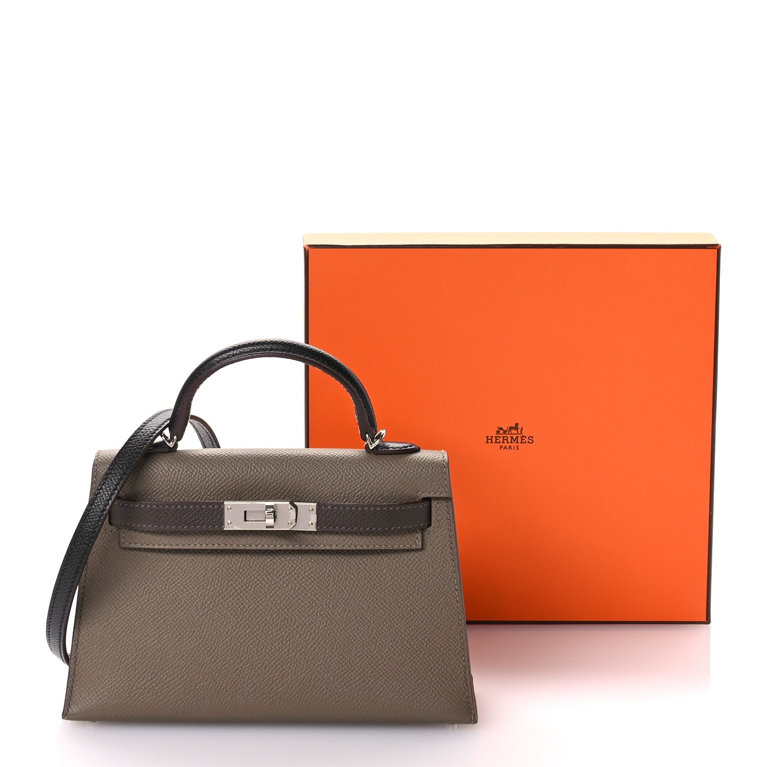 Hermes Epsom Mini Kelly Sellier 20 Etoupe Ecorce Black 11 of 11