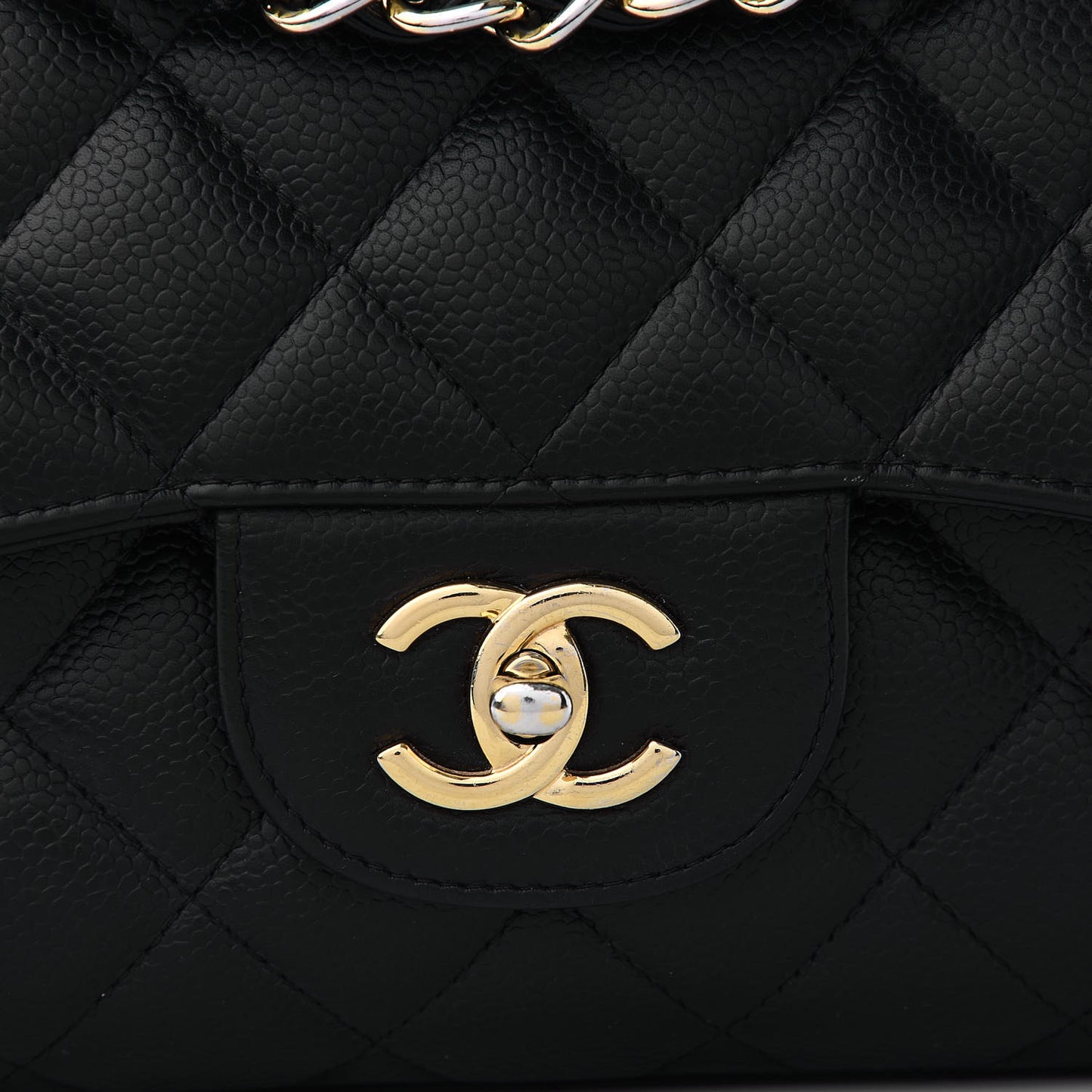 Caviar Quilted Jumbo Double Flap Black