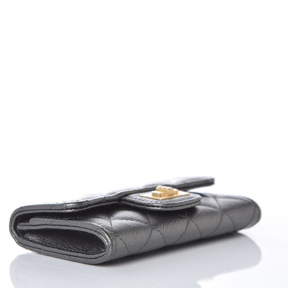Chanel Metallic Calfskin Quilted Reissue Card Holder Wallet Grey 4 of 10