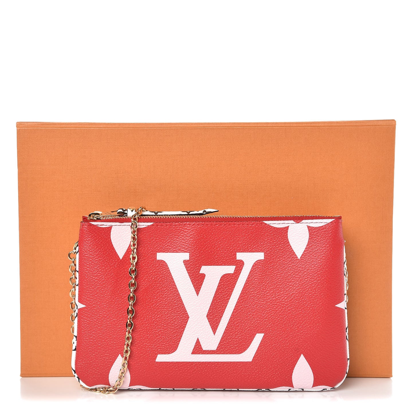 Monogram Giant Double Zip Pochette Rouge