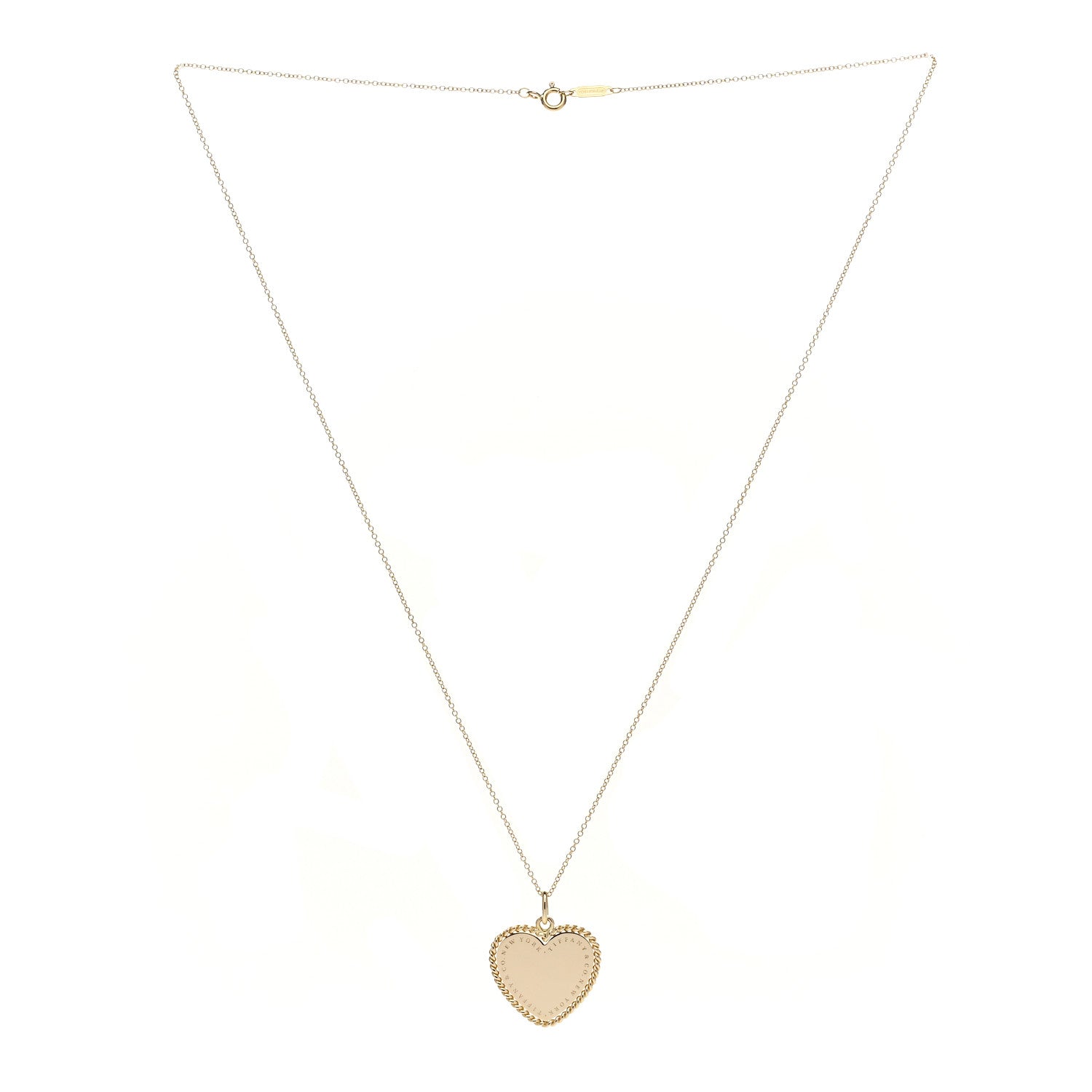 Tiffany 18K Yellow Gold Twist Heart Pendant Necklace 3 of 7