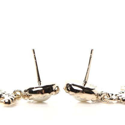 Chanel Crystal Pearl Bow-tiful CC Drop Earrings Gold 3 of 5