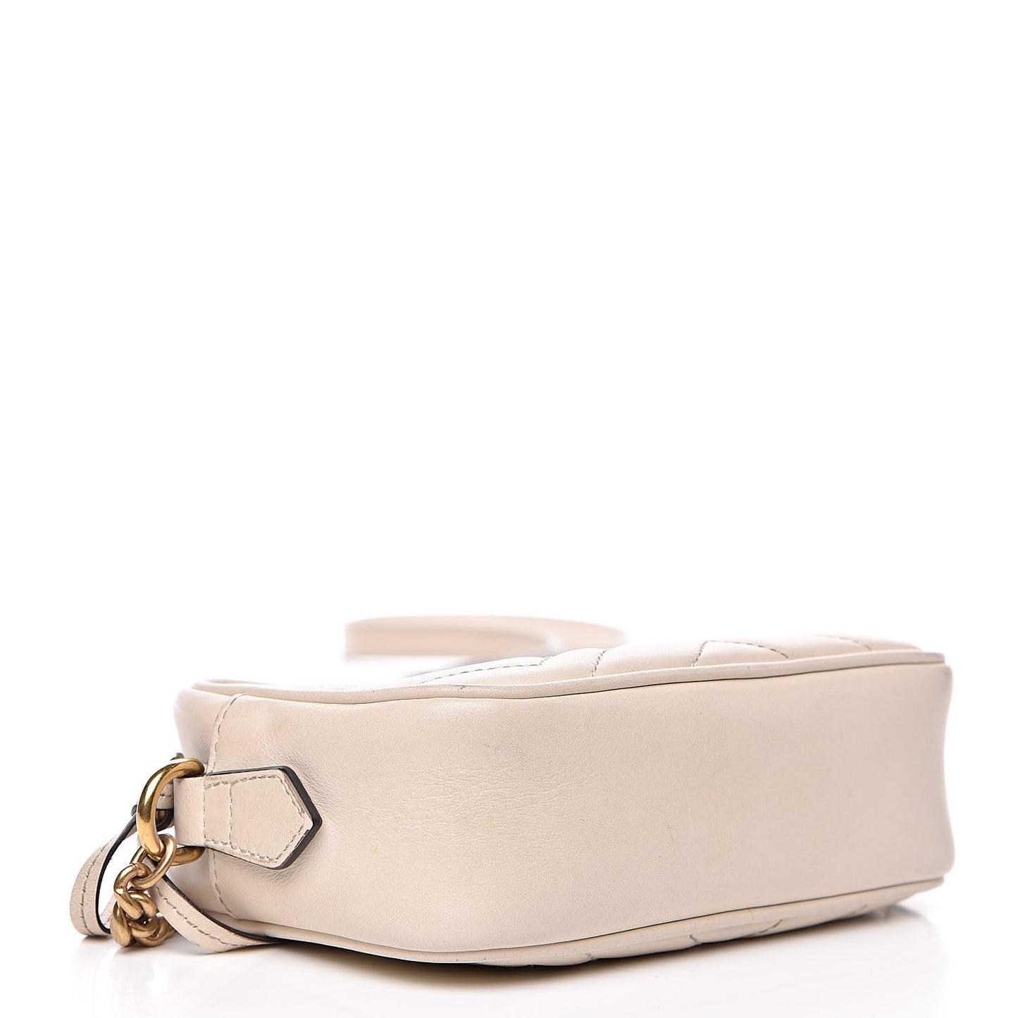 Calfskin Matelasse Mini GG Marmont Chain Shoulder Bag White