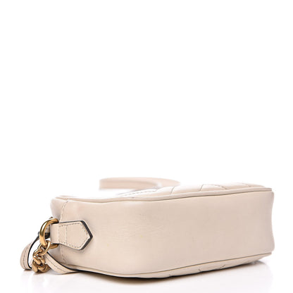 Gucci Calfskin Matelasse Mini GG Marmont Chain Shoulder Bag White 4 of 19