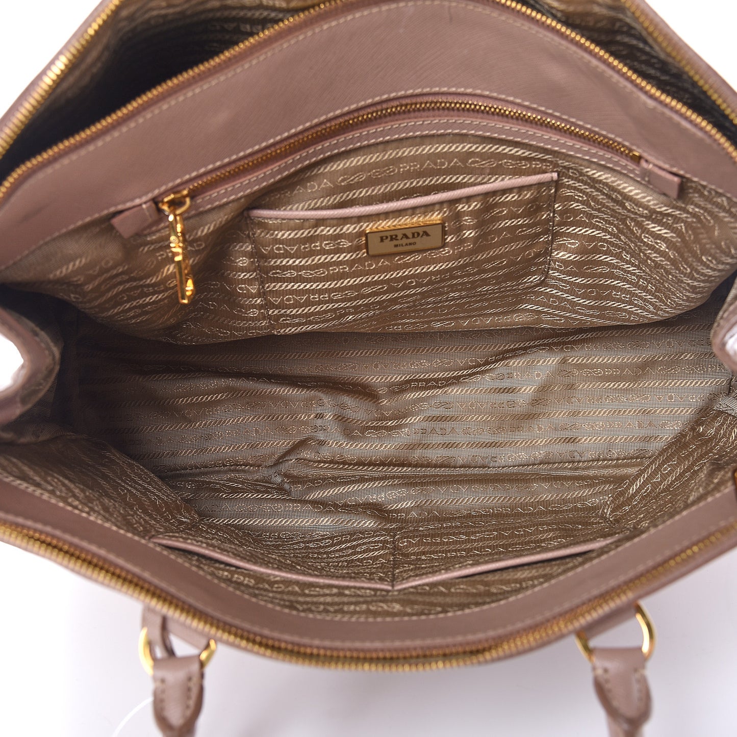 Saffiano Lux Extra Large Galleria Double Zip Tote Cammeo