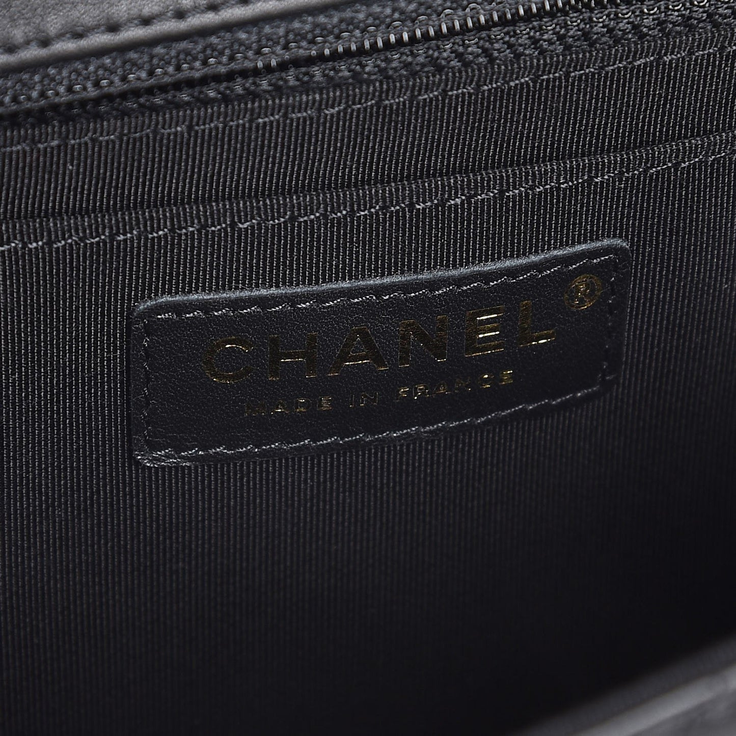 Calfskin Chevron Quilted Statement Flap Black