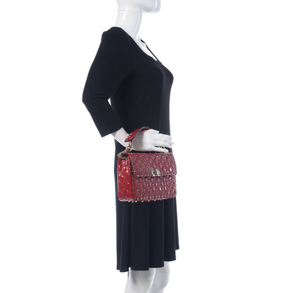 Valentino Garavani Patent Medium Rockstud Spike Shoulder Bag Rosso Valentino 4 of 10