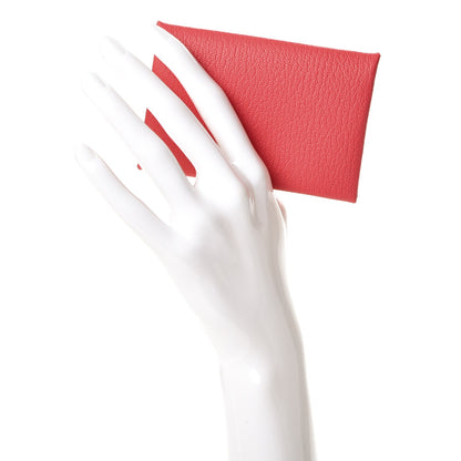 Hermes Chevre Mysore Calvi Card Case Rose Lipstick 2 of 8