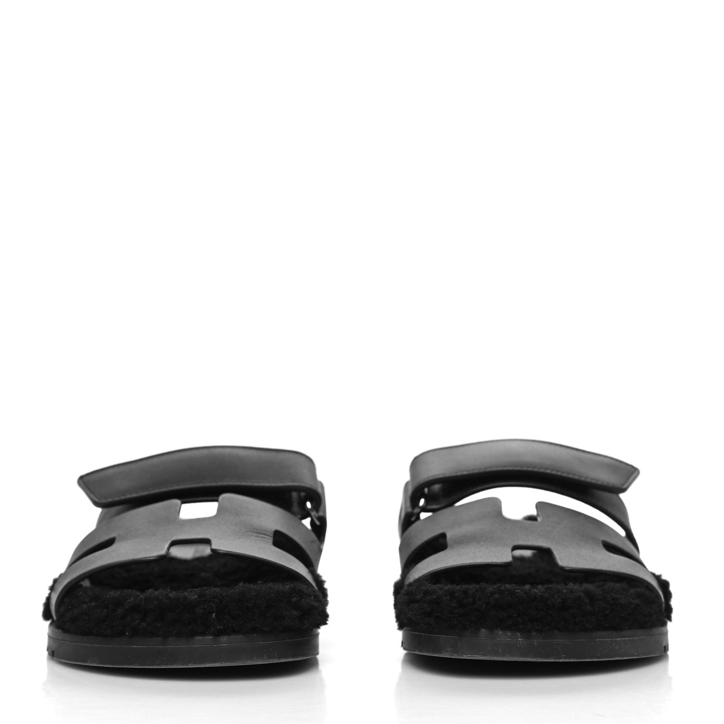 Calfskin Woolskin Womens Chypre Sandals 36 Black